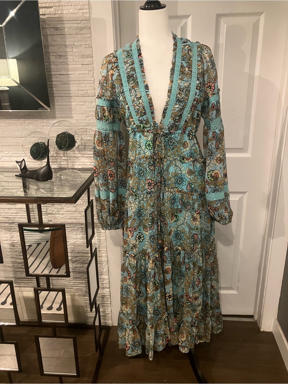 Free People “Cassis” Floral Boho Maxi Dress